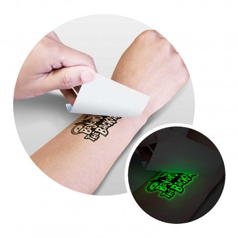 Temporary Tattoo Glow in the Dark - 51mm x 76mm - Simply Merchandise