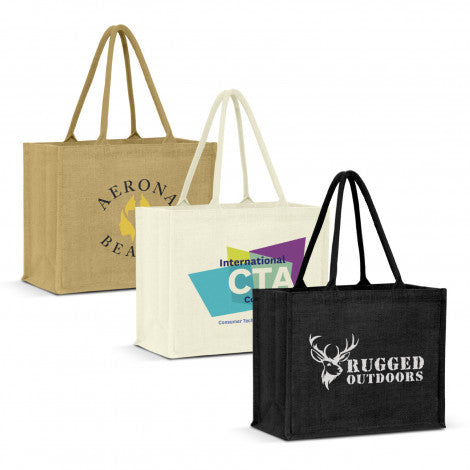 Torino Jute Tote Bag - Colour Match - Simply Merchandise