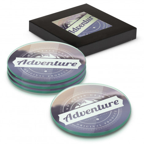 Venice Glass Coaster Set of 4 Round - Full Colour - Simply Merchandise