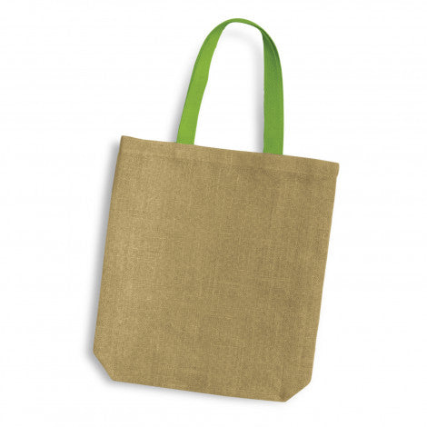 Thera Jute Tote Bag - Coloured Handles - Simply Merchandise