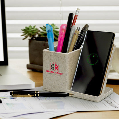 NATURA Oaken Wireless Charger Desk Caddy - Simply Merchandise