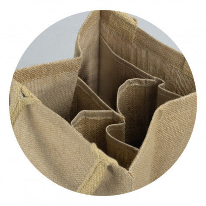 Jute Four Bottle Wine Carrier - Simply Merchandise