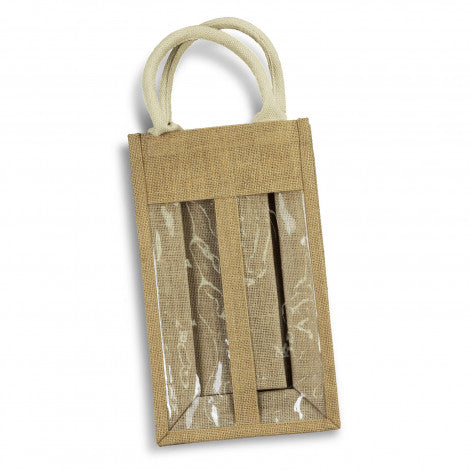 Serena Jute Double Wine Carrier - Simply Merchandise