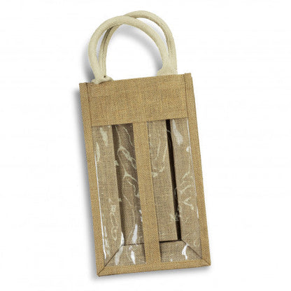 Serena Jute Double Wine Carrier - Simply Merchandise