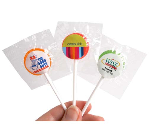 Small Branded Lollipops with Tag